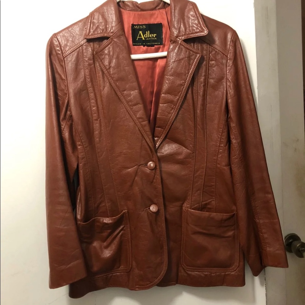 Brown real leather jacket